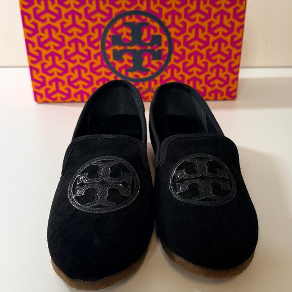 Tory Burch Billy Slipper Sz 7 Split Suede Craqulee New - Picture 2 of 8